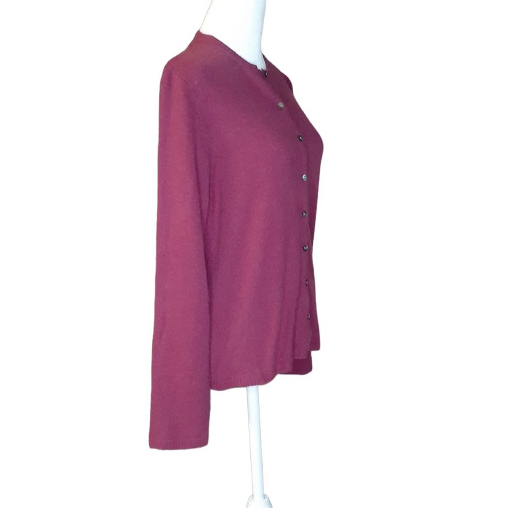 Valerie Stevens cashmere cardigan sweater. size XL Fuchsia color